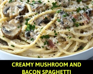 Creamy Mushroom and Bacon Spaghetti