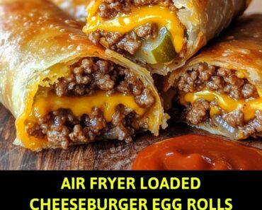 Air Fryer Loaded Cheeseburger Egg Rolls