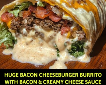 Huge Bacon Cheeseburger Burrito with Bacon & Cheese