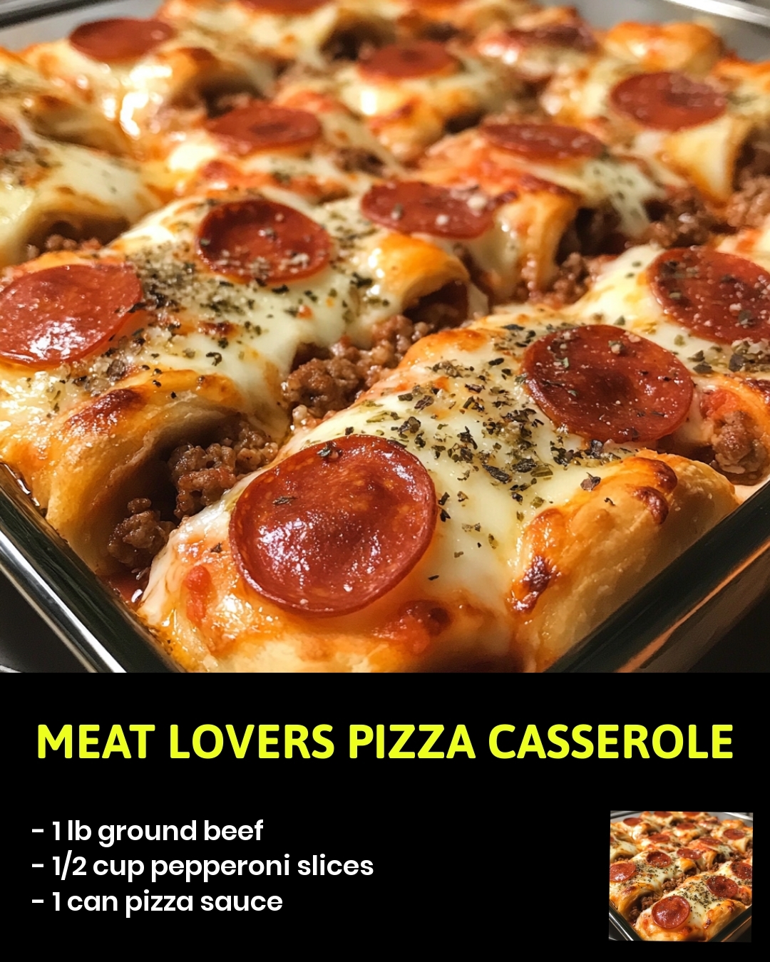Meat Lovers Pizza Casserole