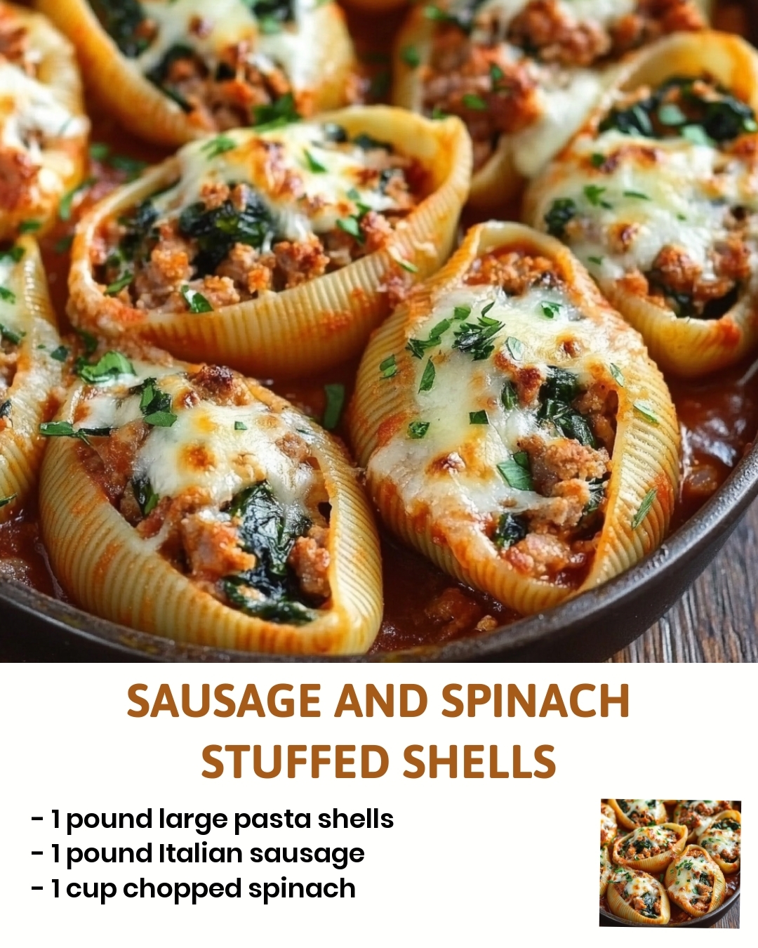 Sausage and Spinach Stuffed Shells