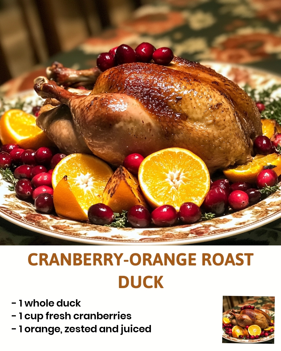 Cranberry-Orange Roast Duck