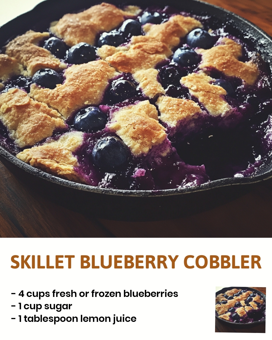 Skillet Blueberry Cobbler