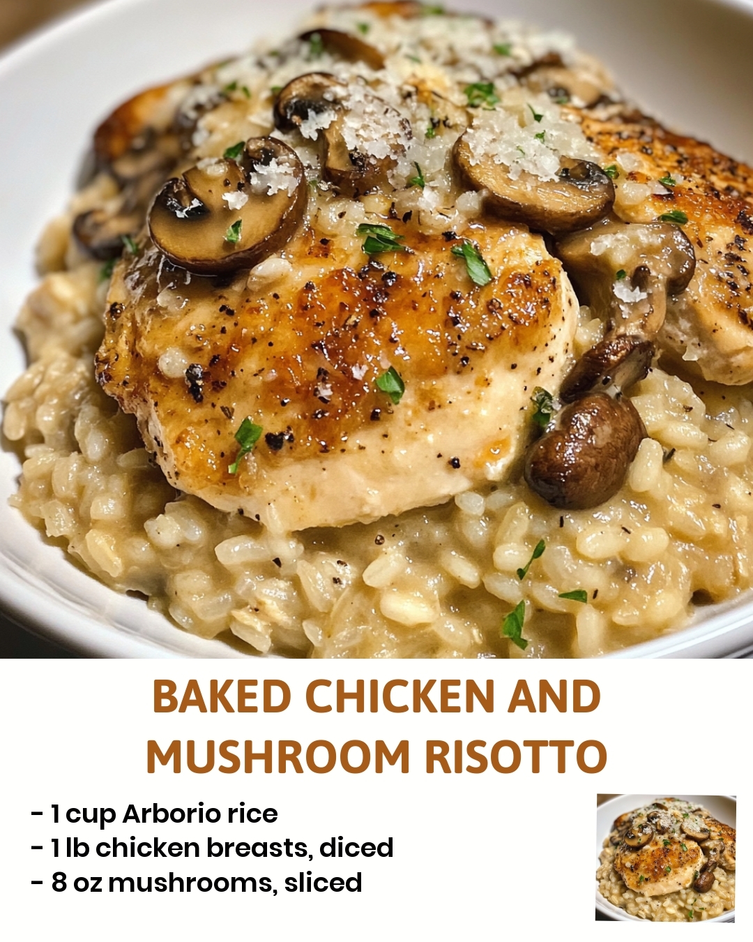 Baked Chicken and Mushroom Risotto