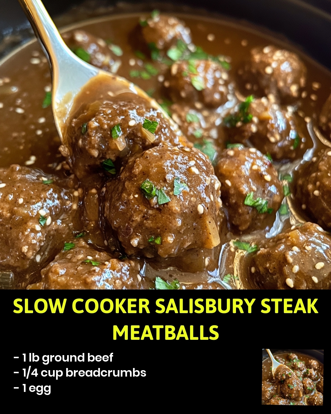 Slow Cooker Salisbury Steak Meatballs