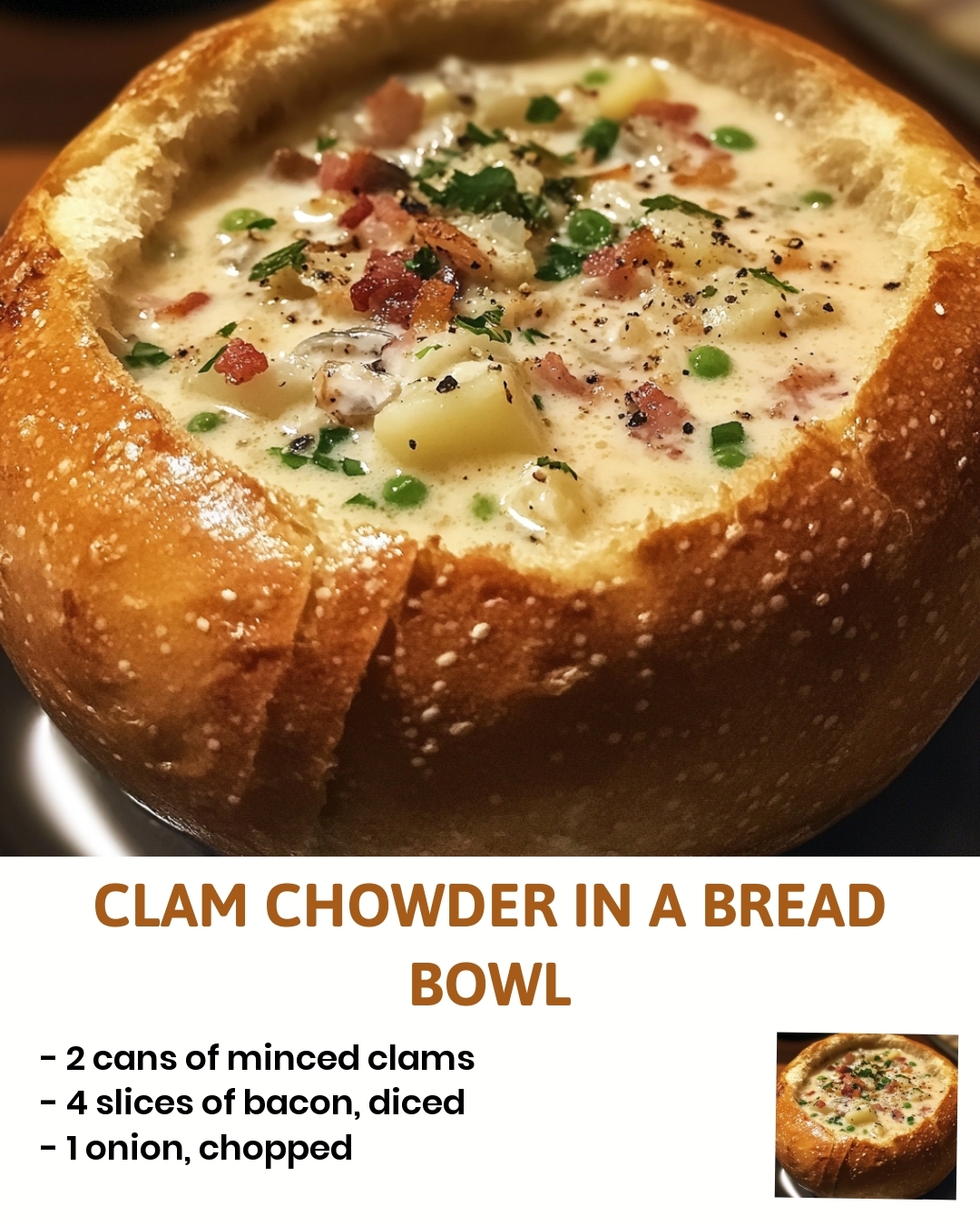 Clam Chowder in a Bread Bowl
