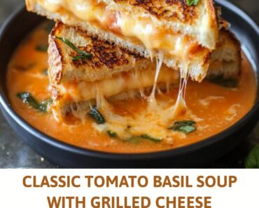 Classic Tomato Basil Soup with Grilled Cheese